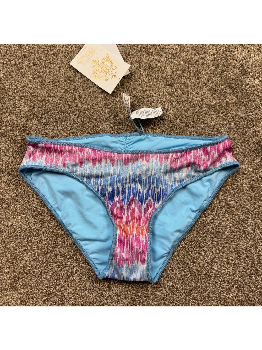 Becca by Rebecca Virtue Bikini Bottom Mermaid Ombre Small NWT Scrunch Bottom